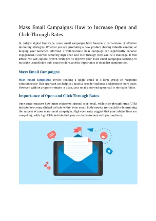 Mass Email Campaigns_ How to Increase Open and Click-Through Rates