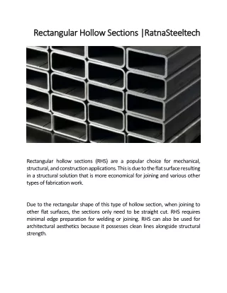 rectangular hollow sections rectangular hollow