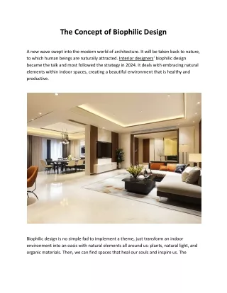 The Concept of Biophilic Design