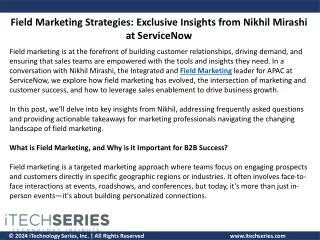 Field Marketing Strategies: Exclusive Insights from Nikhil Mirashi at ServiceNow