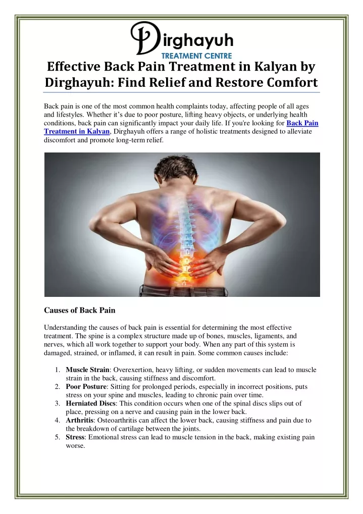 effective back pain treatment in kalyan