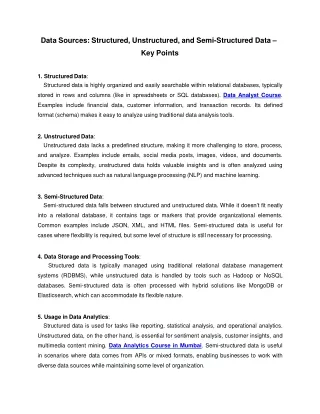 data sources structured unstructured and semi