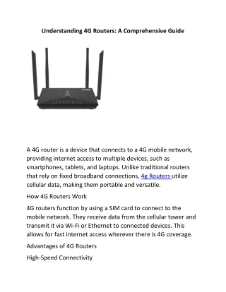 understanding 4g routers a comprehensive guide