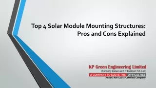 Top 4 Solar Module Mounting Structures: Pros and Cons Explained