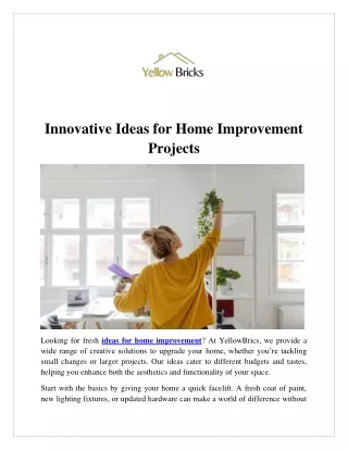Innovative Ideas for Home Improvement Projects