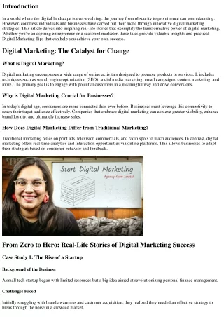 From Zero to Hero: Real-Life Stories of Digital Marketing Success