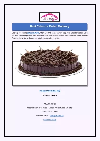 Best Cakes in Dubai Delivery