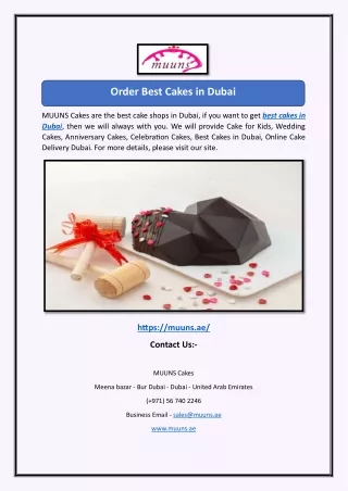 Order Best Cakes in Dubai