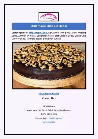 Order Cake Shops in Dubai