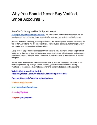 Why You Should Never Buy Verified Stripe Accounts