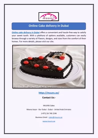 Online Cake delivery in Dubai