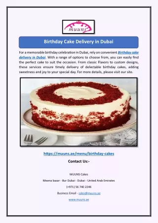 Birthday Cake Delivery in Dubai