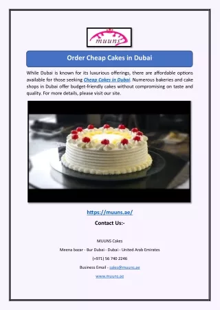 Order Cheap Cakes in Dubai