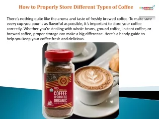 How to Properly Store Different Types of Coffee