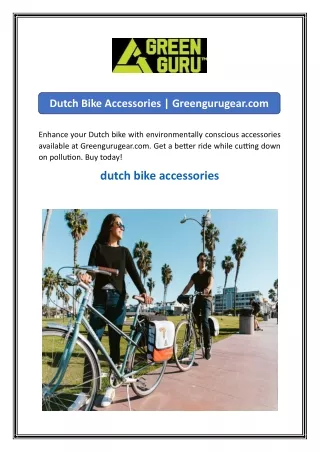 Dutch Bike Accessories  Greengurugear