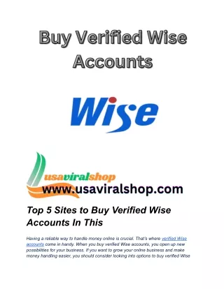 Top 5 Sites to Buy Verified Wise Accounts