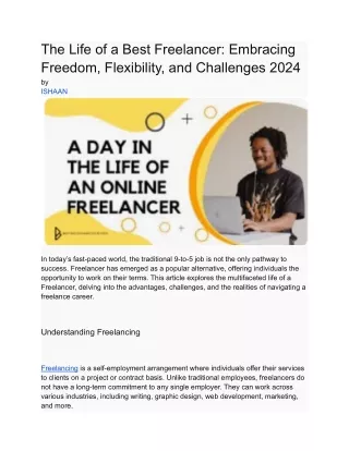 The Life of a Best Freelancer_ Embracing Freedom, Flexibility, and Challenges 2024