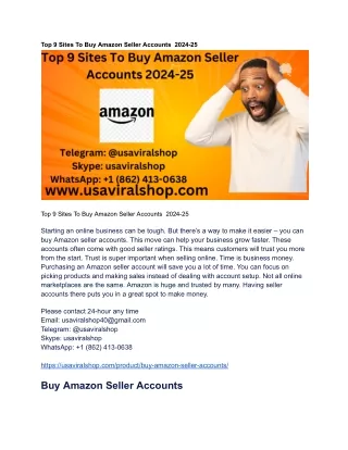 Top 9 Sites To Buy Amazon Seller Accounts  2024-25