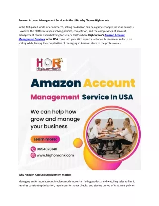 amazon account management services