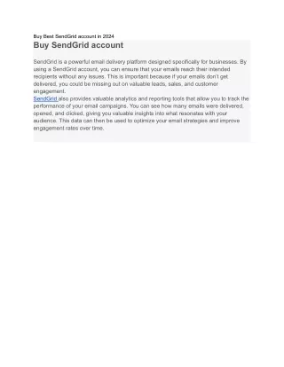 Buy Best SendGrid account in 2024