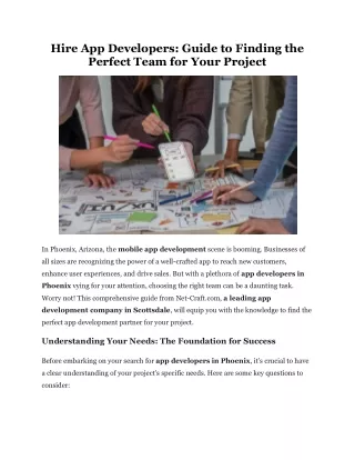 Hire App Developers Guide to Finding the Perfect Team for Your Project