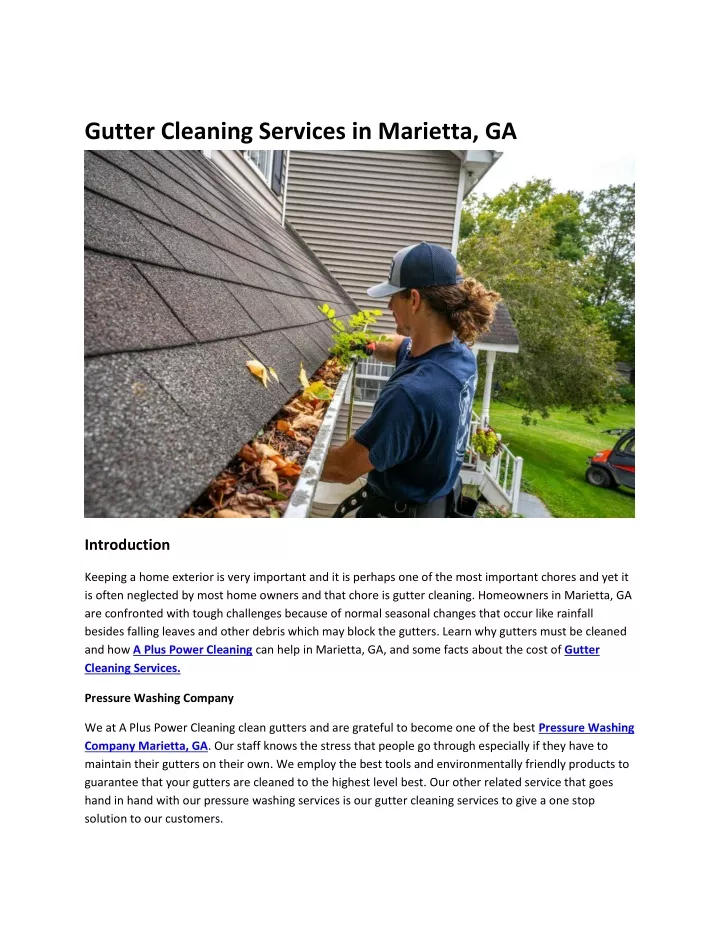 gutter cleaning services in marietta ga