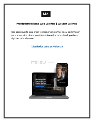 Presupuesto Diseño Web Valencia  WeStart Valencia