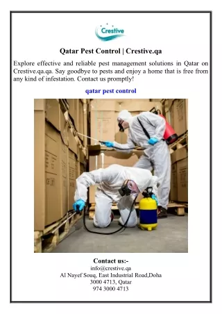 Qatar Pest Control  Crestive.qa