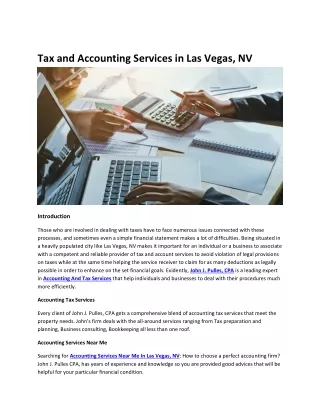 Tax and Accounting Services in Las Vegas