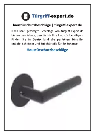 haustürschutzbeschläge  türgriff-expert.de