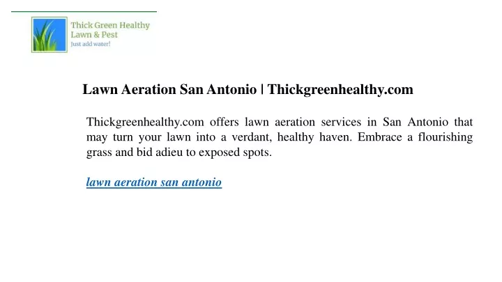 lawn aeration san antonio thickgreenhealthy com