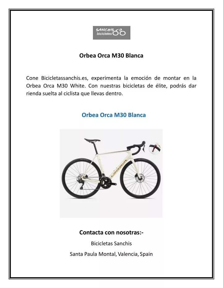 orbea orca m30 blanca