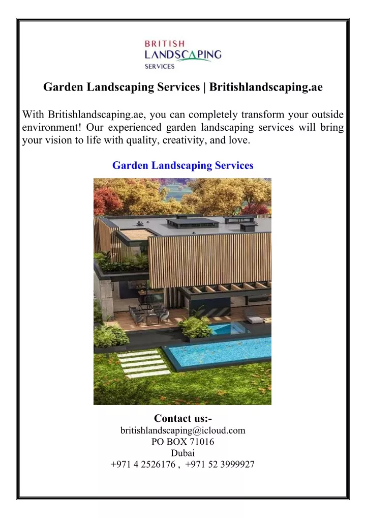 garden landscaping services britishlandscaping ae