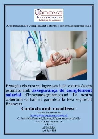 Assegurança De Complement Salarial  Innovaassegurances.ad