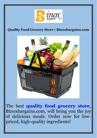 Quality Food Grocery Store  Binoxbargains.com