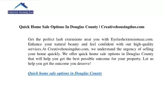Quick Home Sale Options In Douglas County Creativehousingduo.com