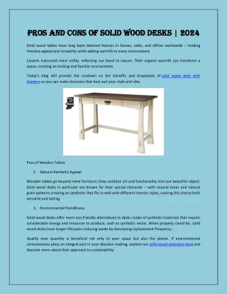 Pros and Cons of Solid Wood Desks | 2024