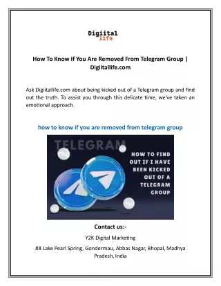 How To Know If You Are Removed From Telegram Group  Digiitallife