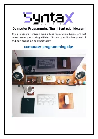 computer programming tips syntaxjunkie com