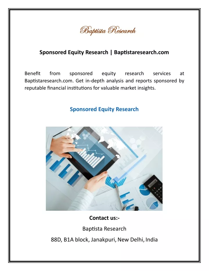 sponsored equity research baptistaresearch com