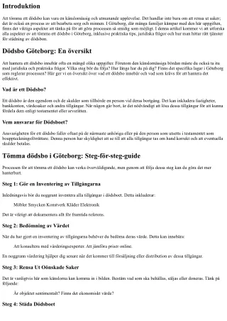 Tömma dödsbo i Göteborg: Vad du behöver veta
