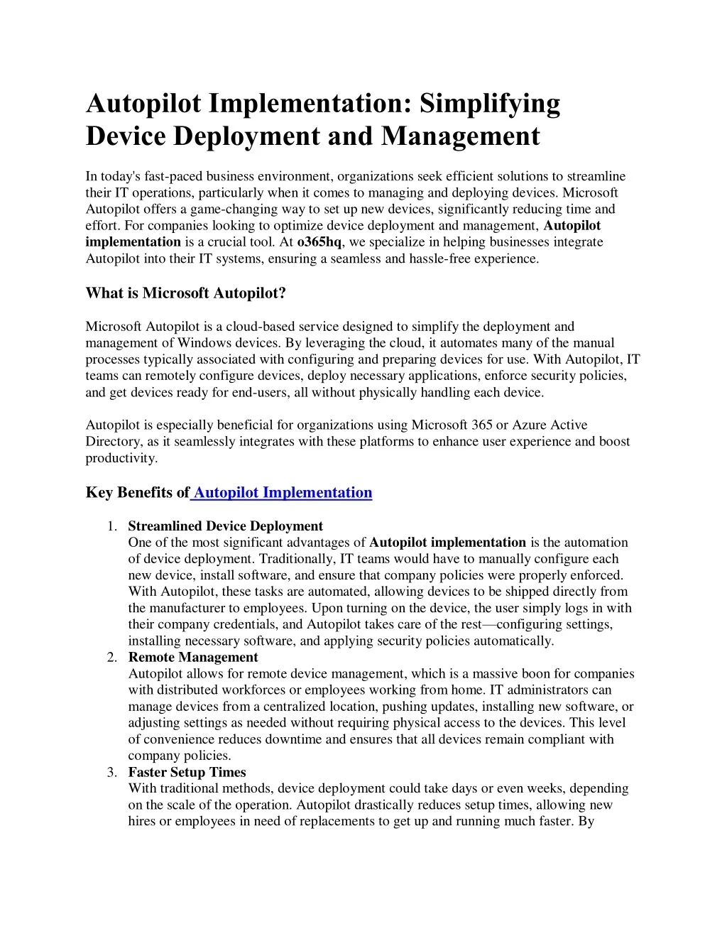 PPT - Autopilot Implementation Device Deployment PowerPoint ...