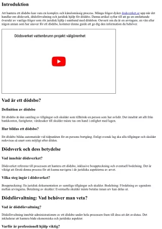 Vanliga Frågor kring Juridisk Hjälp för Dödsbos