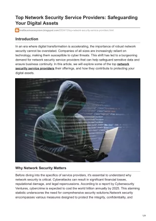 Top Network Security Service Providers Safeguarding Your Digital Assets
