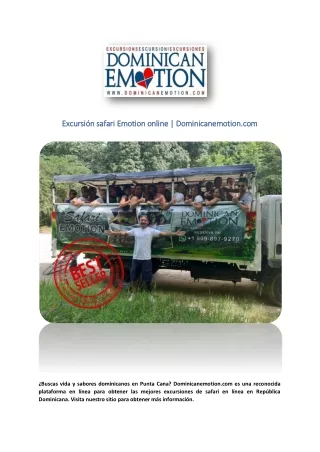 Excursión safari Emotion online | Dominicanemotion.com