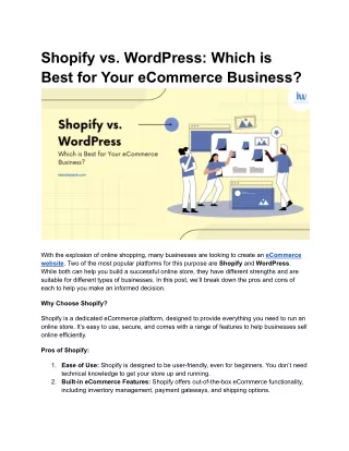 Shopify vs. WordPress: Which is Best for Your eCommerce Business?