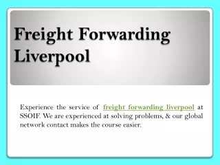 Freight Forwarding Liverpool