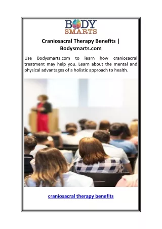 Craniosacral Therapy Benefits  Bodysmarts.com