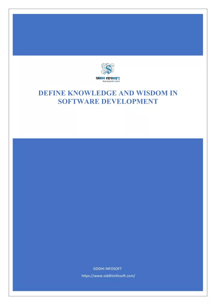 define knowledge and wisdom in software