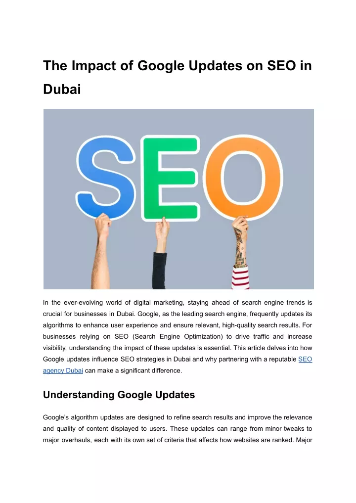 the impact of google updates on seo in